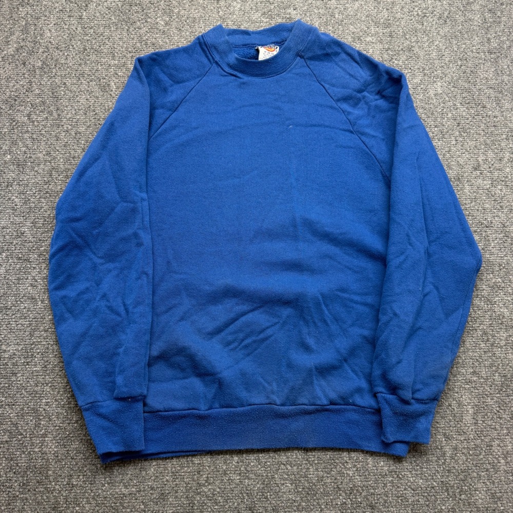 Vintage Dickies Sweatshirt Mens Medium Blue Raglan Crewneck Made in USA